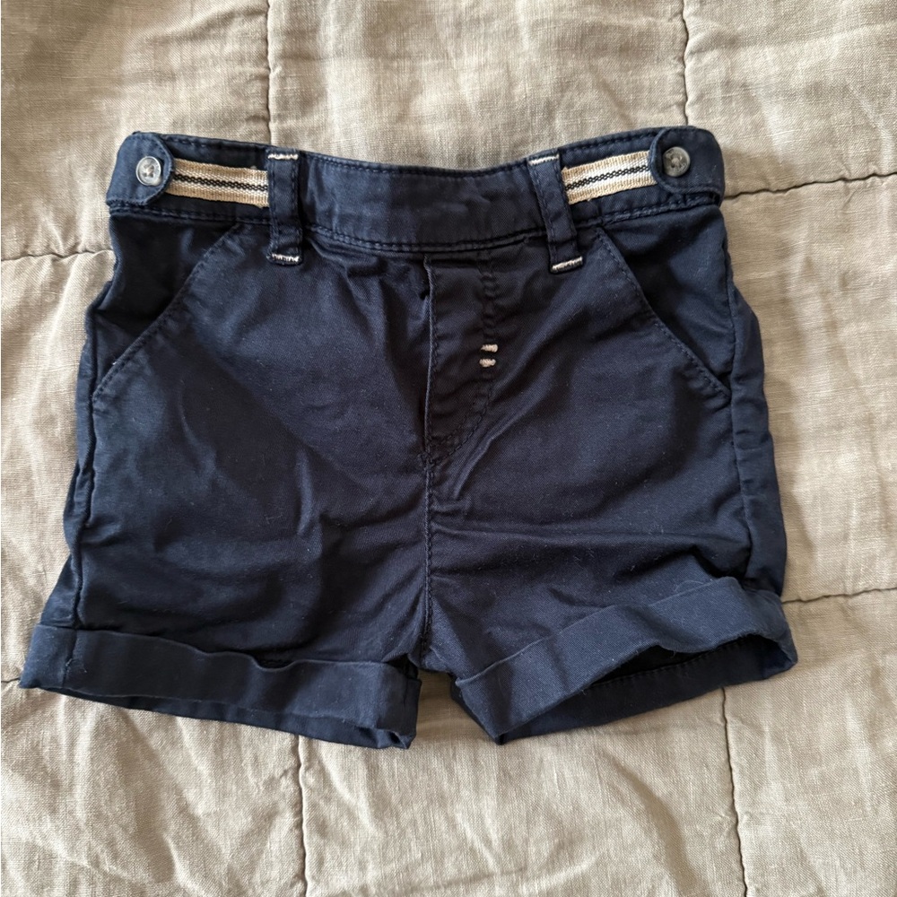 Baby Boy Navy Blue Hem-Up Trousers Shorts